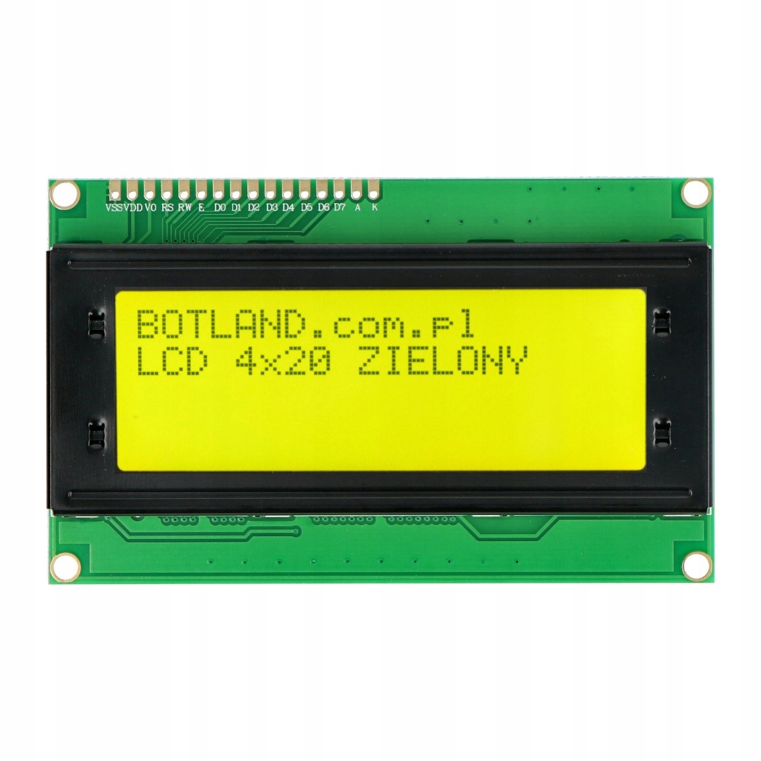 

Wyświetlacz LCD 4x20 znaków zielony justPi