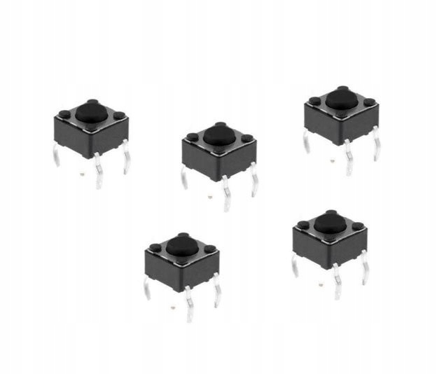 

Przycisk tact-switch czarny 6x6x4.3mm 10szt.