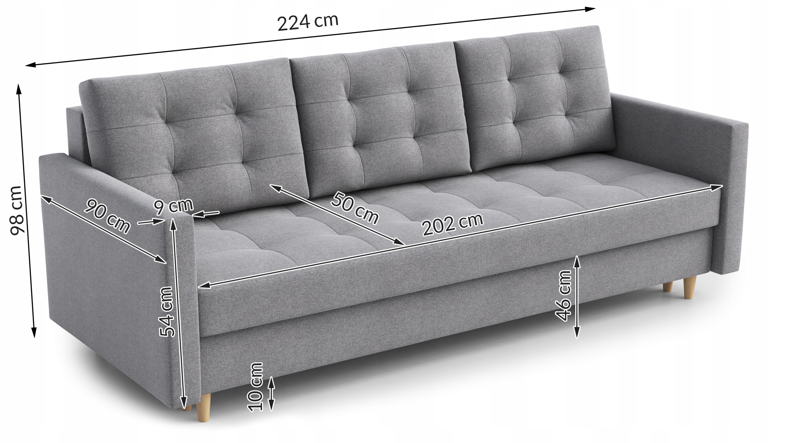 SOFA DIANA 222 x 90 FUNKCJA SPANIA 3 OSOBOWA Kod producenta RIM