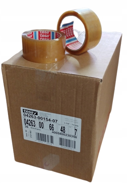Taśma klejąca pakowa TESA bezbarwna 48x66 KARTON 36 rolek MOCNA
