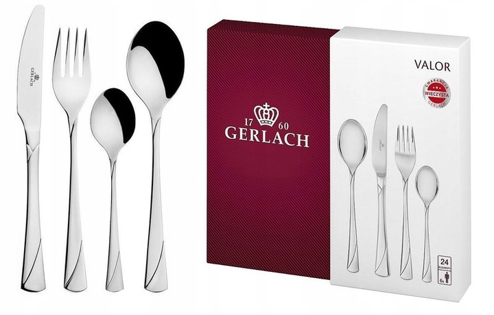 KOMPLET ZESTAW SZTUĆCÓW VALOR 24 SZT GERLACH 58CP