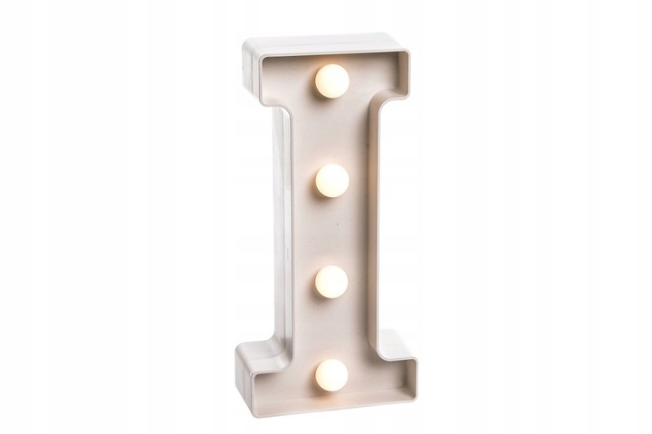 LITERY LITERKI LED ŚWIECĄCE NAPISY BIAŁE 3D 22,5CM litera "i"
