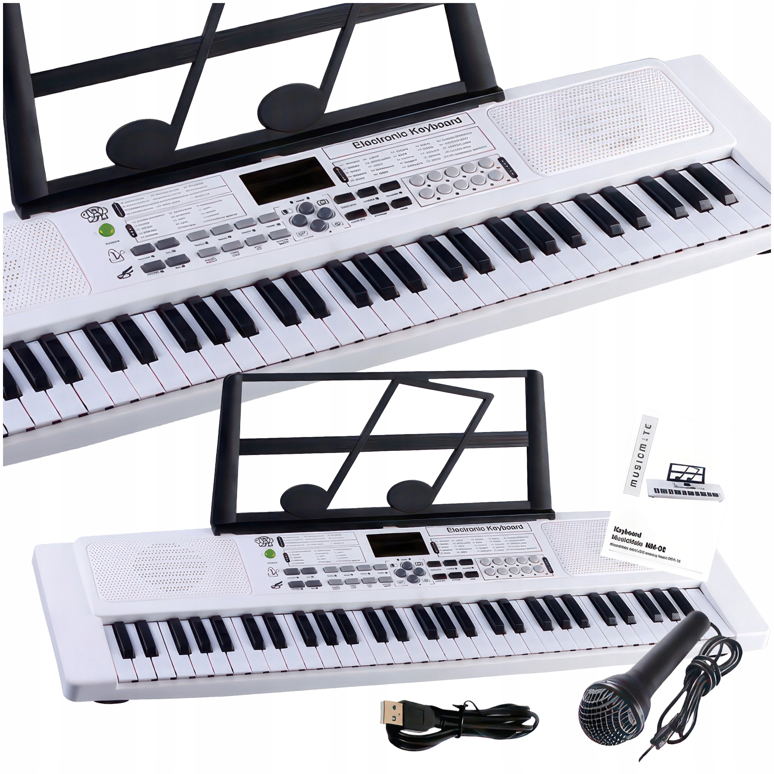 Elektrická klávesnice pro začínající děti s 61 klávesami MusicMate MM-01