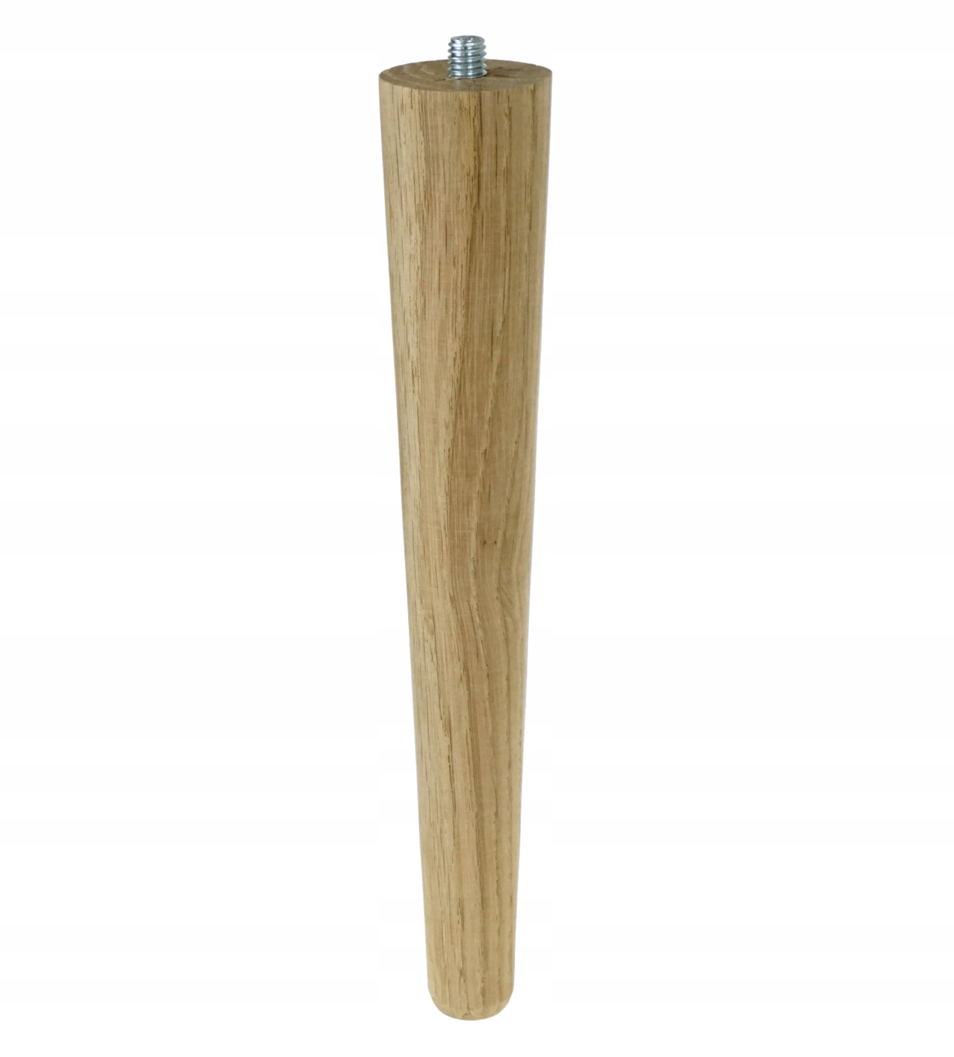 

Noga dębowa, stożek, surowa ze szpilką M8, 21 cm