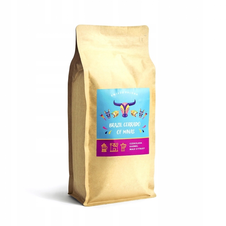 Káva zrnková Arabica Świeżo Palona Brazil Cerrado Natural, hmotnost 1 kg