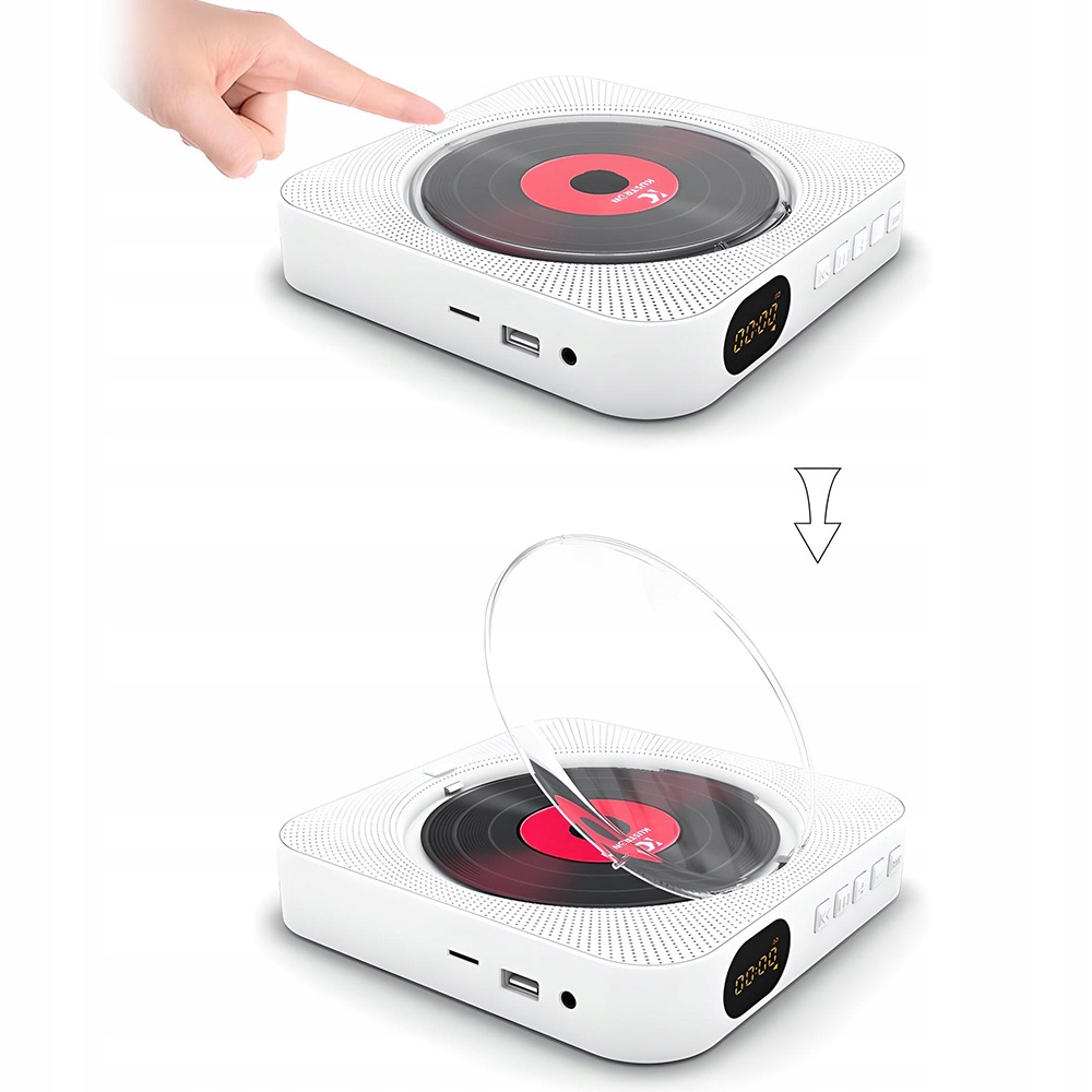 Biały przenośny odtwarzacz CD z radiem Bluetooth/FM i/obsługą dysków U Model HK-0531