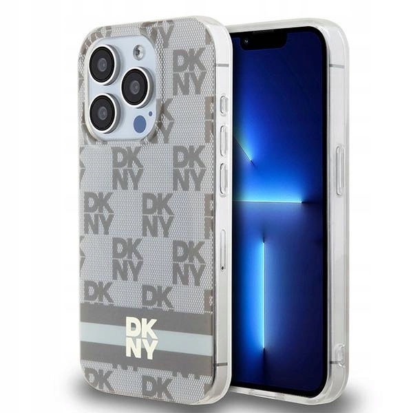 Dkny DKHMP14LHCPTSE Kryt Pouzdro na iPhone 14 Pro 6.1" béžový béžové, tvrdé, IML Checkered Mo