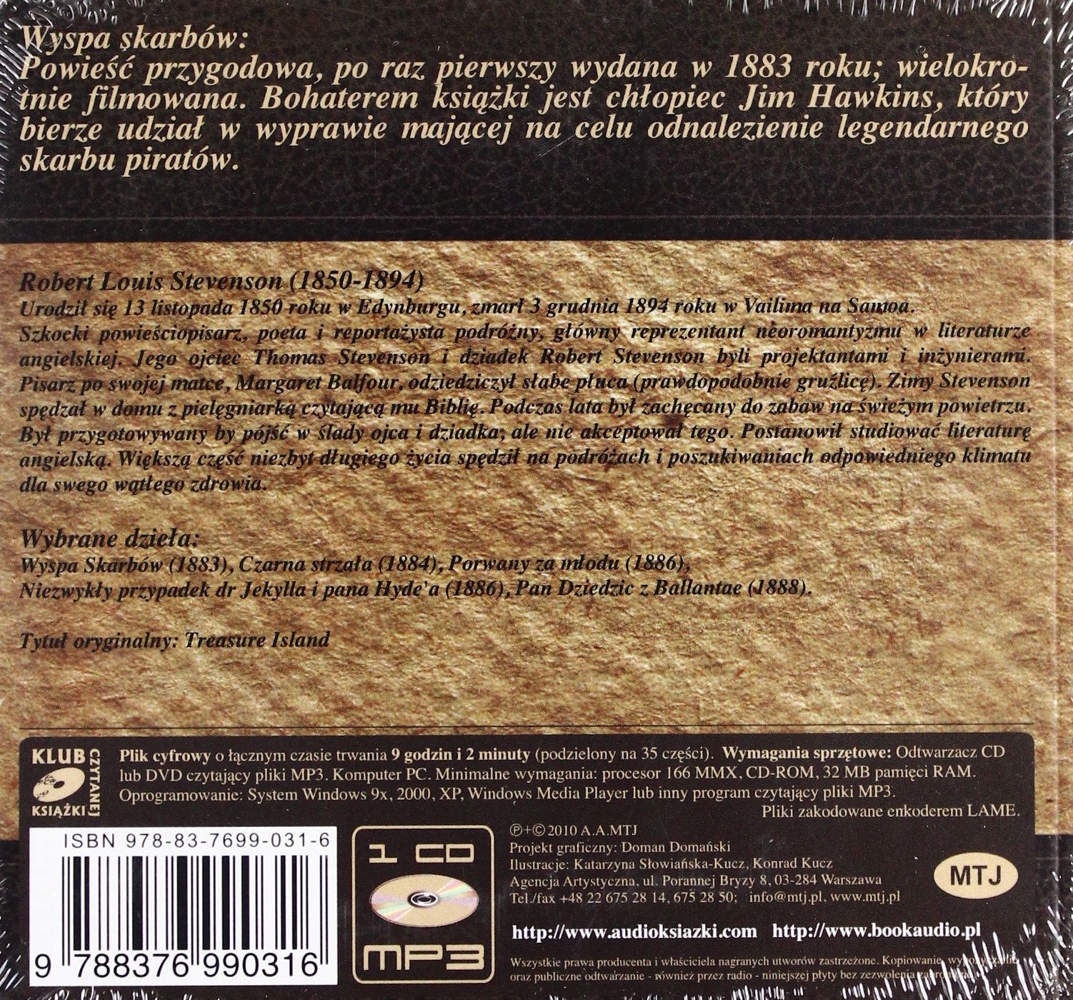 WYSPA SKARBÓW - ROBERT LOUIS STEVENSON [AUDIOBOOK] [CD] Stan opakowania oryginalne