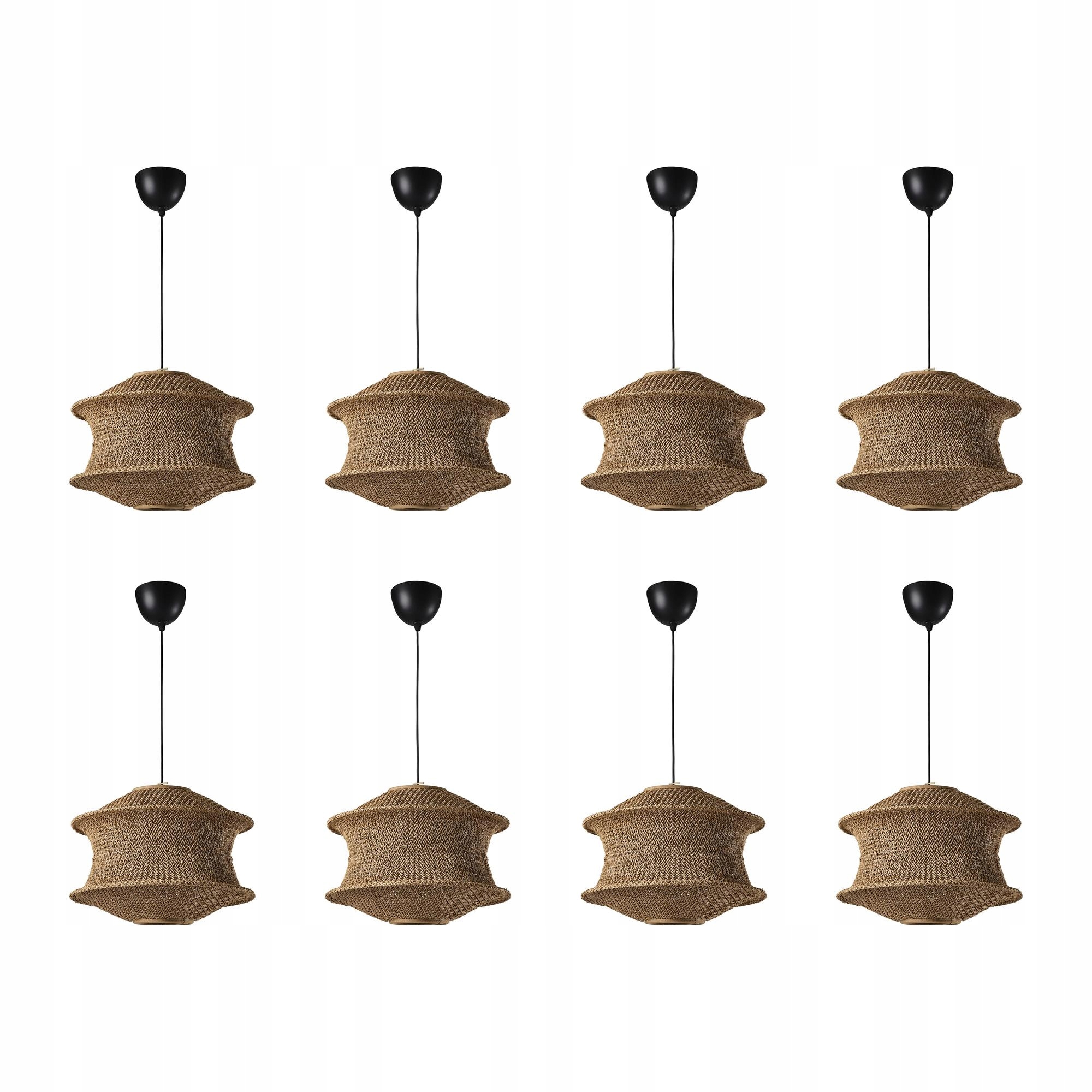 8 szt. Lampa wisząca 45 cm beżowa czarna nowoczesny design