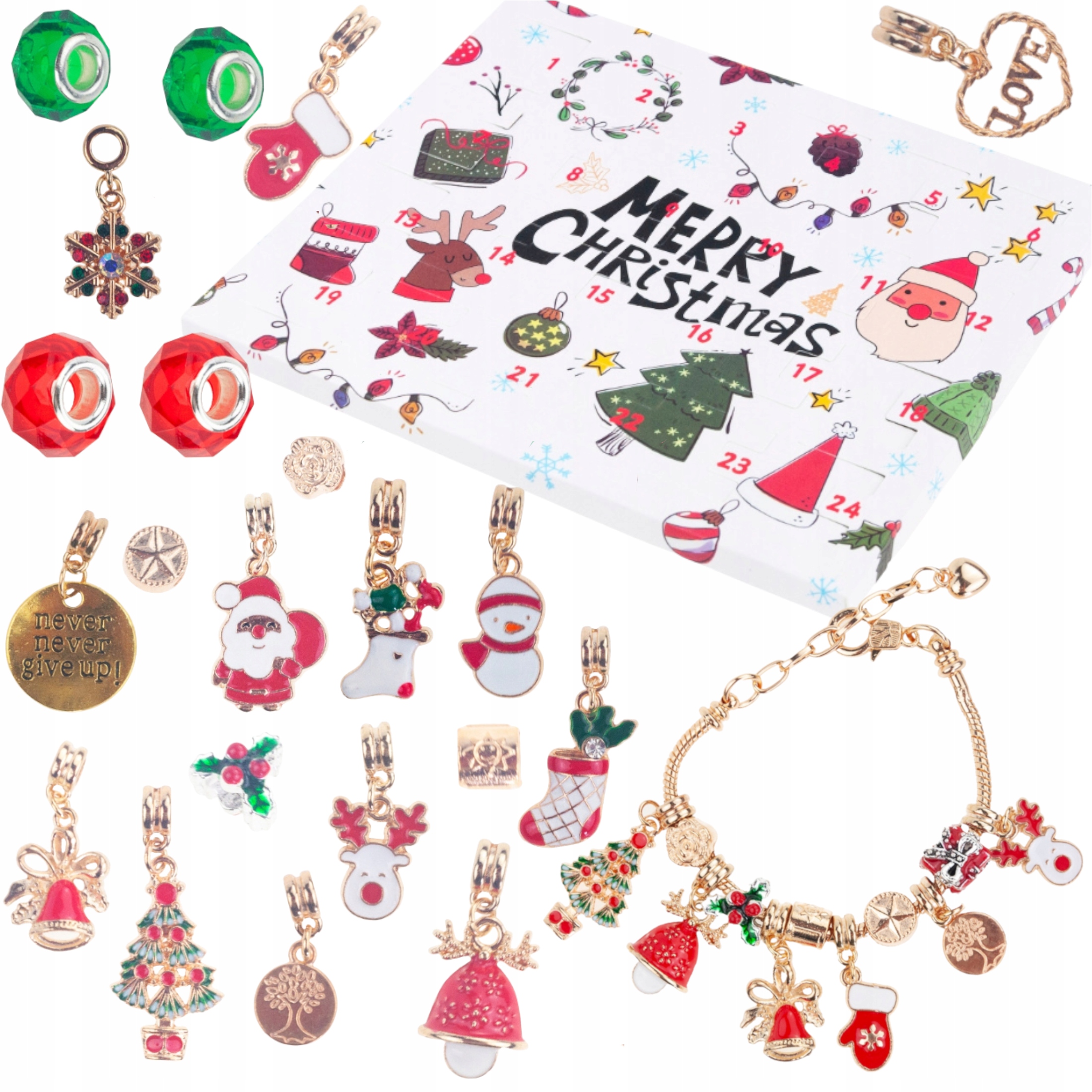 Vánoční Adventní Kalendář Pro Děti Diy 2 Náramky K Výrobě