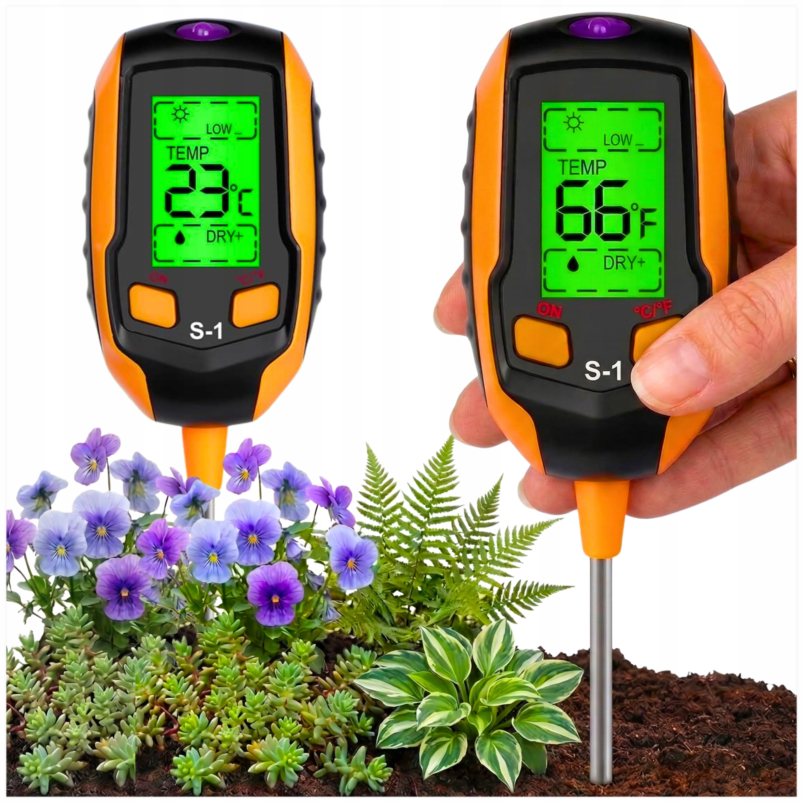 MIERNIK PH GLEBY TESTER CZUJNIK WILGOTNOŚCI ZIEMI KWASOMIERZ GLEBOWY 4W1