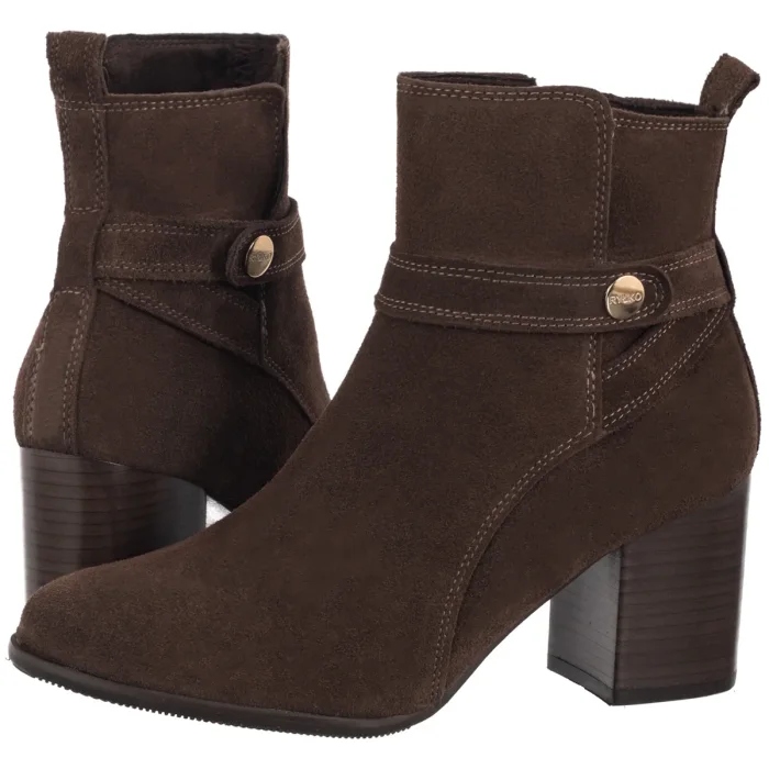 Dámské Boty Obuv Kotníkové Boty na Podpatku Ryłko Hnědé Semiš G7VL4___ _6TJ