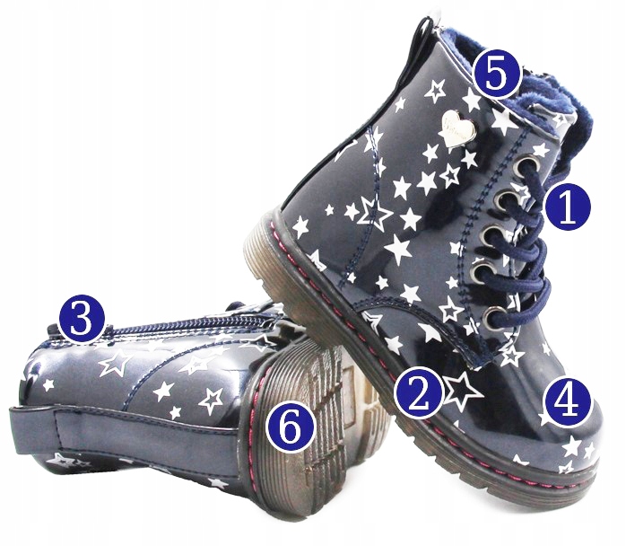 Dziewczęce buty na jesień ocieplane kozaki Wojtyłko 1z23007 24 Rozmiar (new) 24