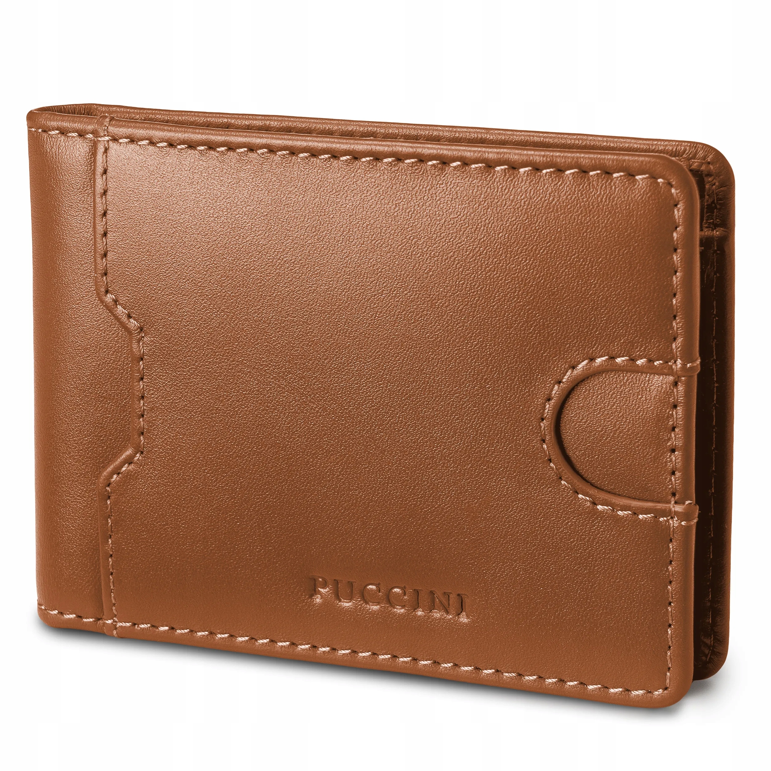 Pánská kožená peněženka na Dárek Malá na karty Puccini Hnědá VC92524-2B