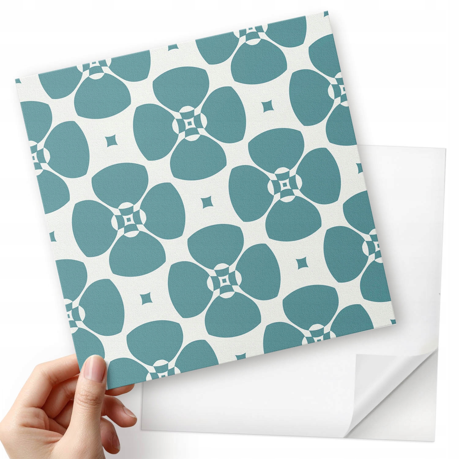 Vinylové dlaždice na zeď Opakující se floristický motiv 20x20x20 cm