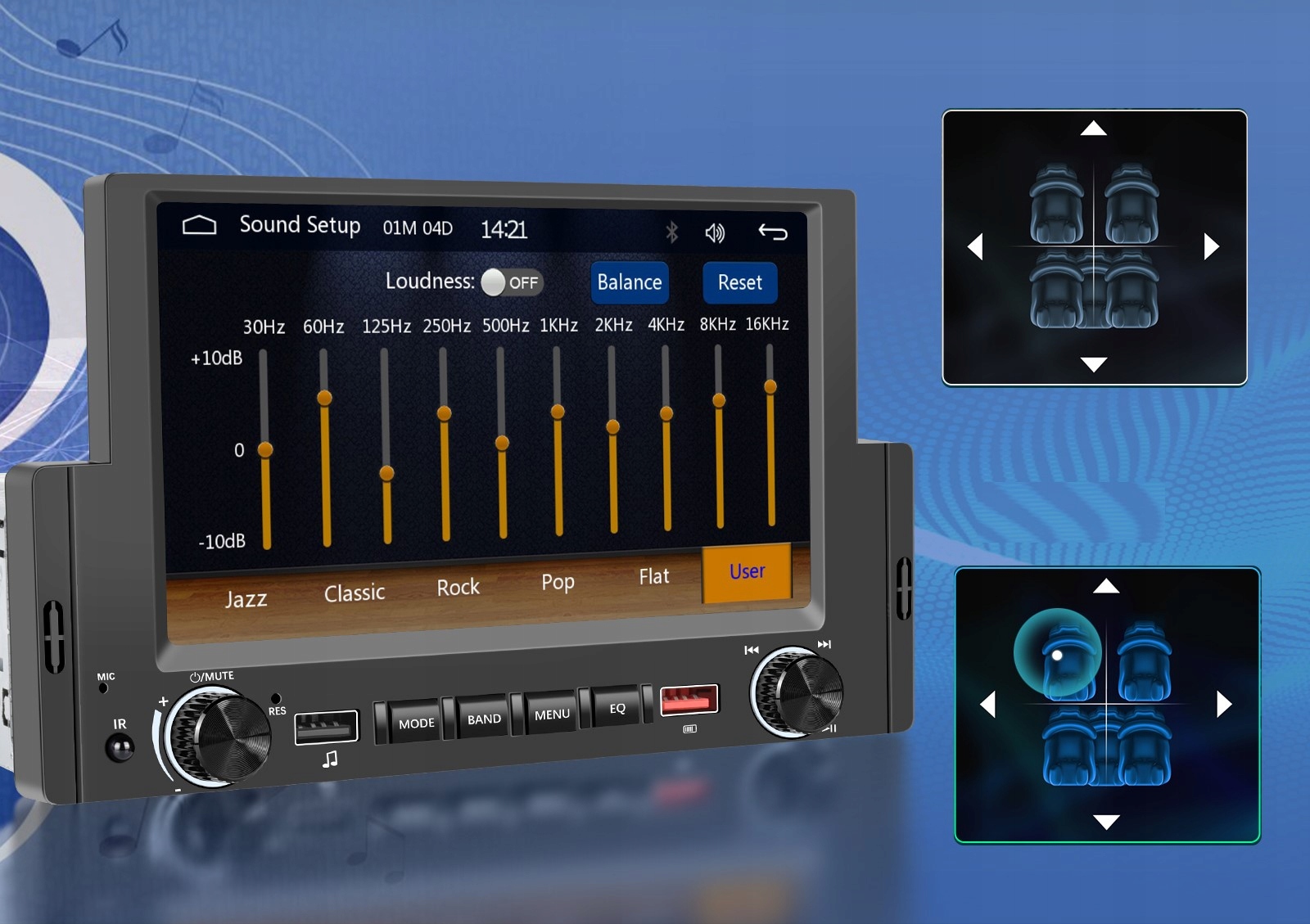 RADIO SAMOCHODOWE 1 DIN USB DOTYKOWE CARPLAY Szerokość produktu 18.7 cm