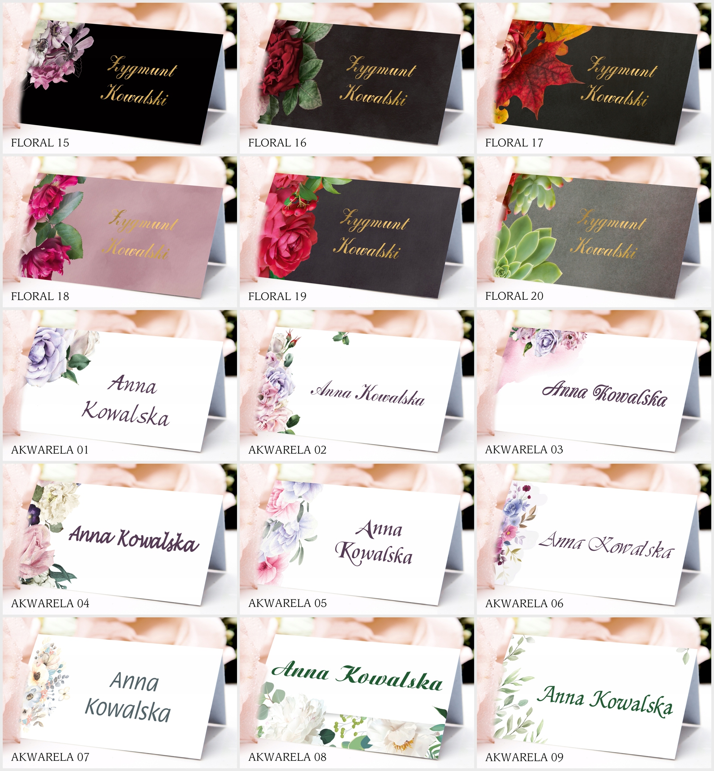 Winietki, winetki, ślubne, wizytówki na stół weselny ślub wesele 6 sztuk Zdobienie brak