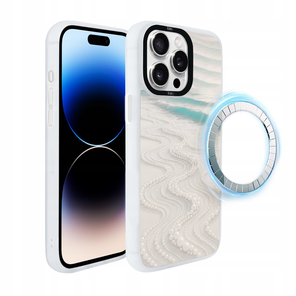 Pouzdro pro iPhone 14 Pro Max Ibizu DropGuard Matt s MagSafe, korálová pláž, bílá
