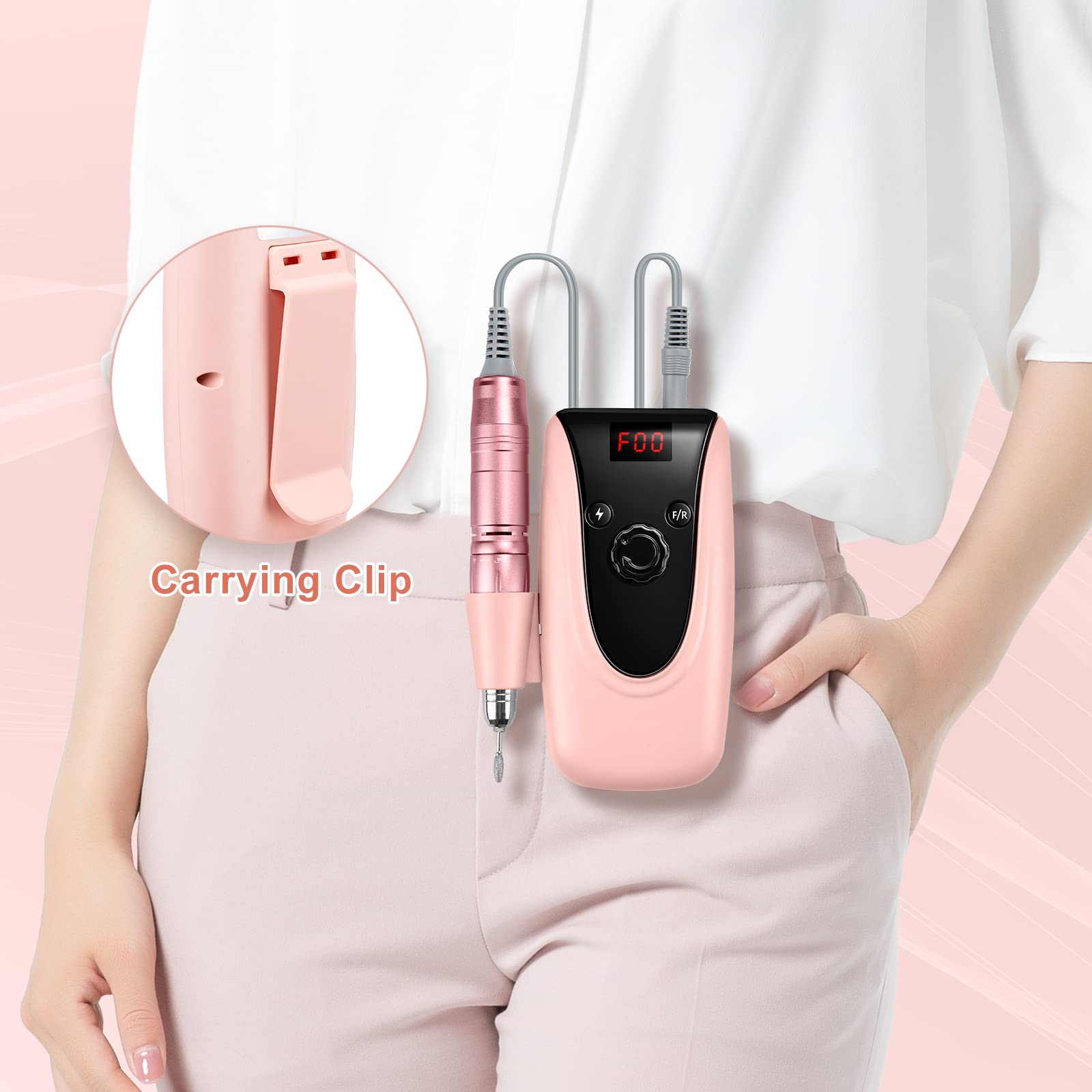 MADENIA Profesjonalna Frezarka Do Paznokci 35000 RPM Zestaw Manicure — miniatura 4