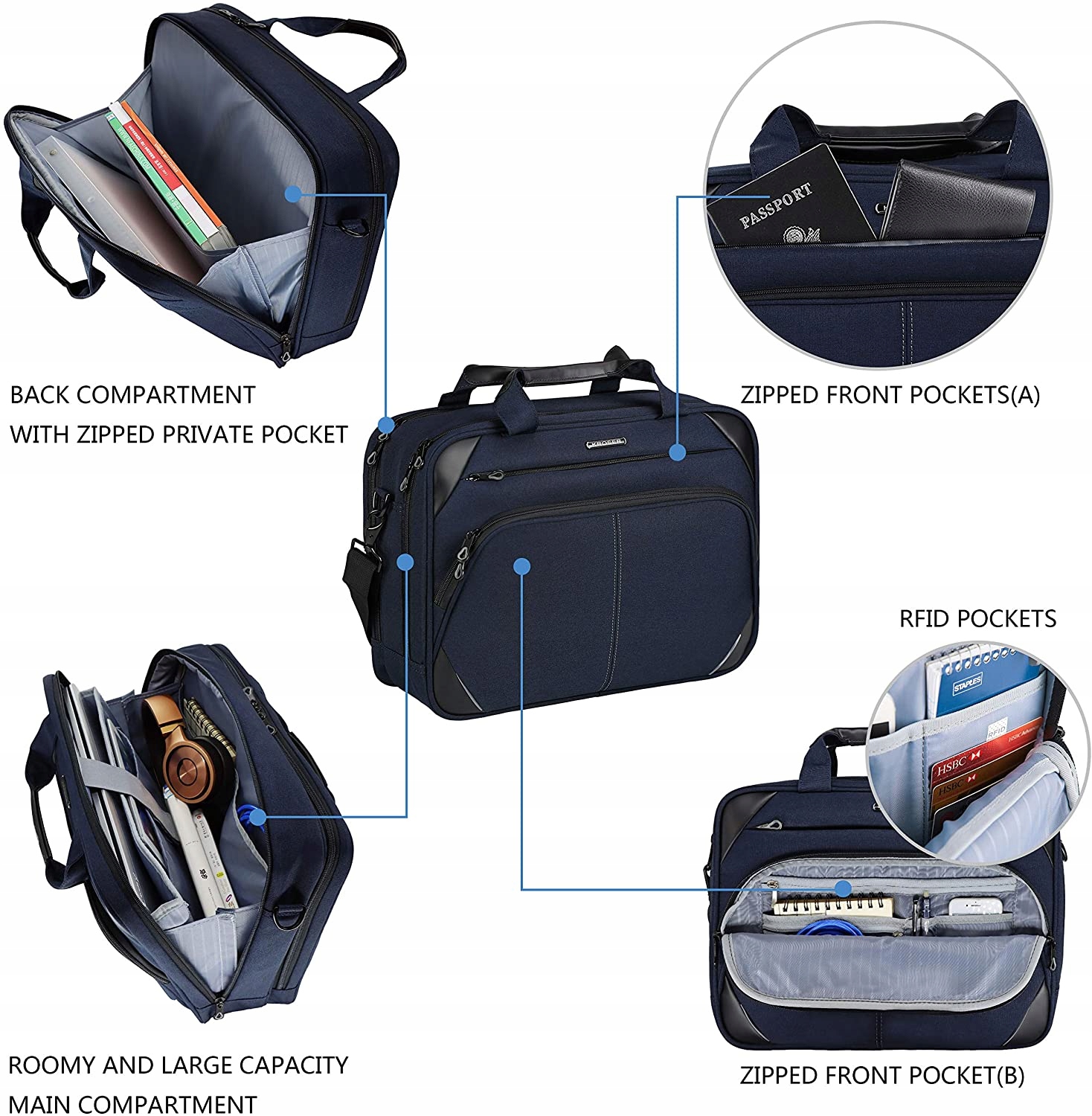 TORBA BIZNESOWA NA LAPTOP 16 KROSER, ochrona RFID Rodzaj na laptopa