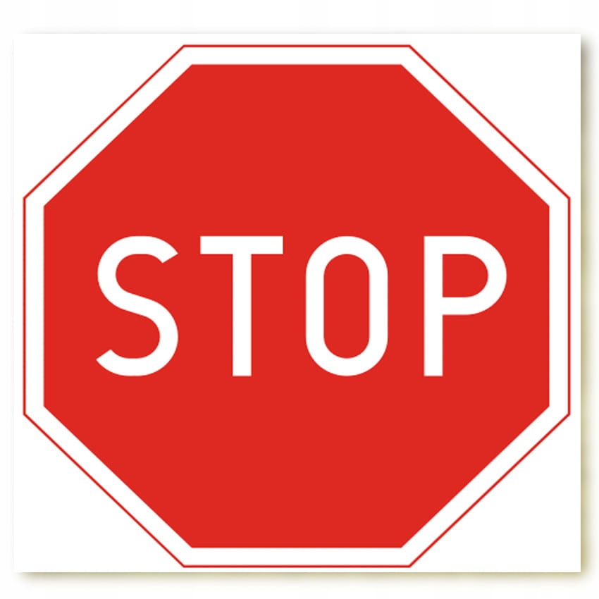 STOP - 33cmx33cm - PŁYTA SZTYWNA PIANKOWA - ZNDW-11 - ZNAK DROGOWY B-20