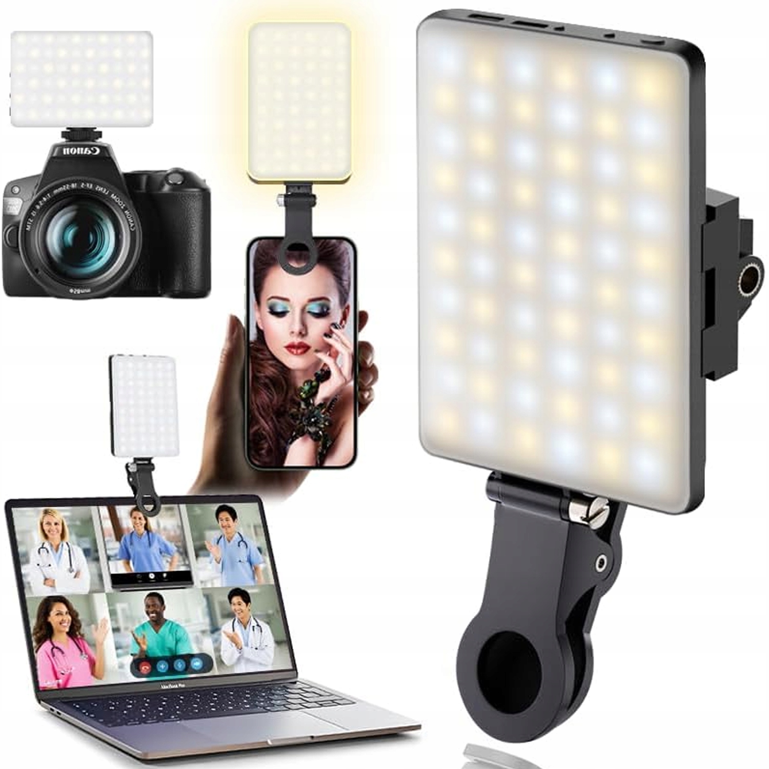 Lampa Na Telefon Laptopa Do Zdjęć Nagrywania Lampka Selfie Na Klips
