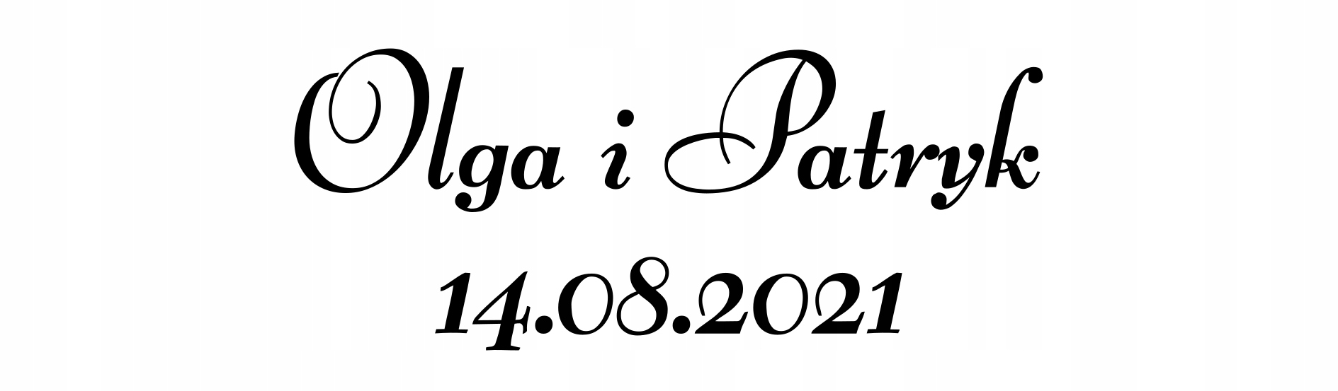 naklejka WITAMY Twoje imiona i data 45x44cm wesele Marka Commelin