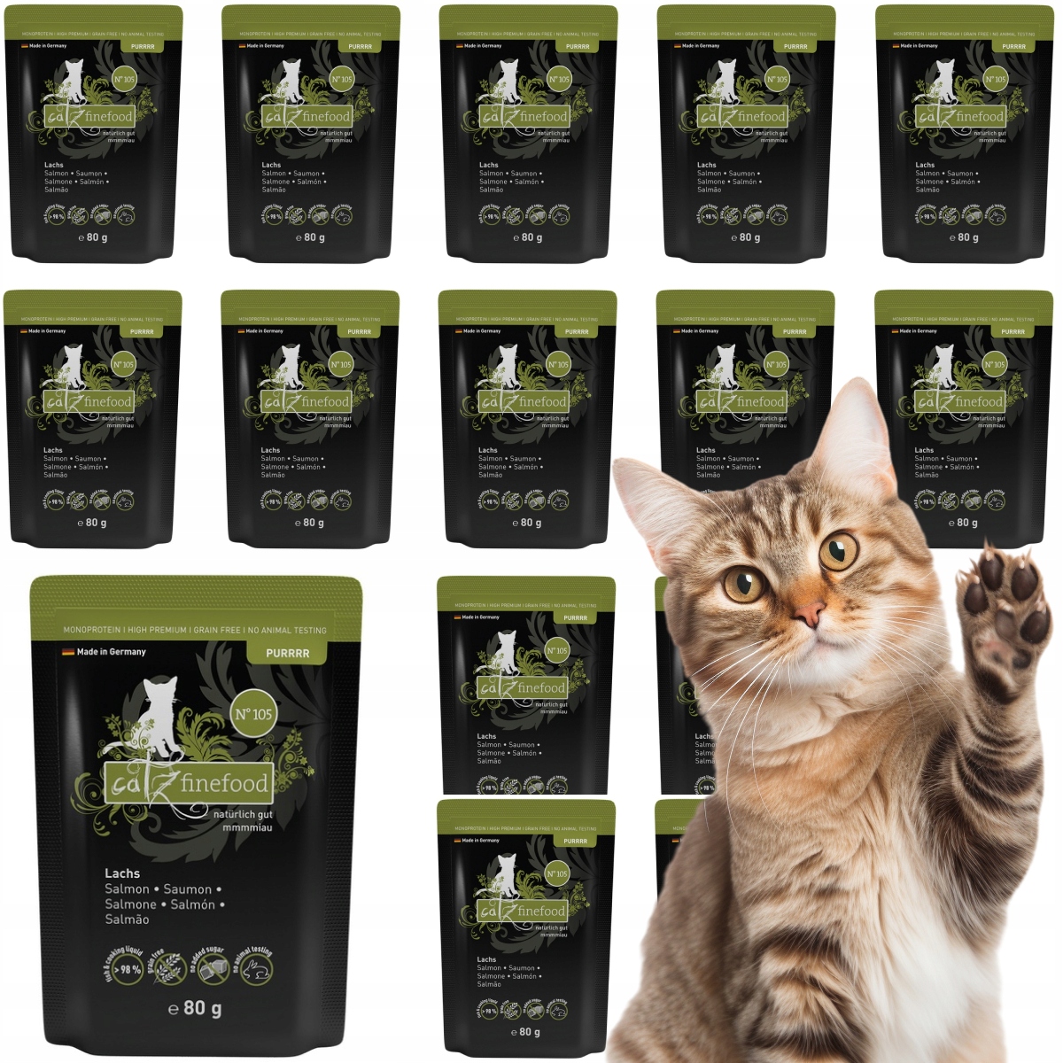 Mokra Karma Dla Kota Catz Finefood Purrrr Łosoś Zestaw Saszetek 16x85G