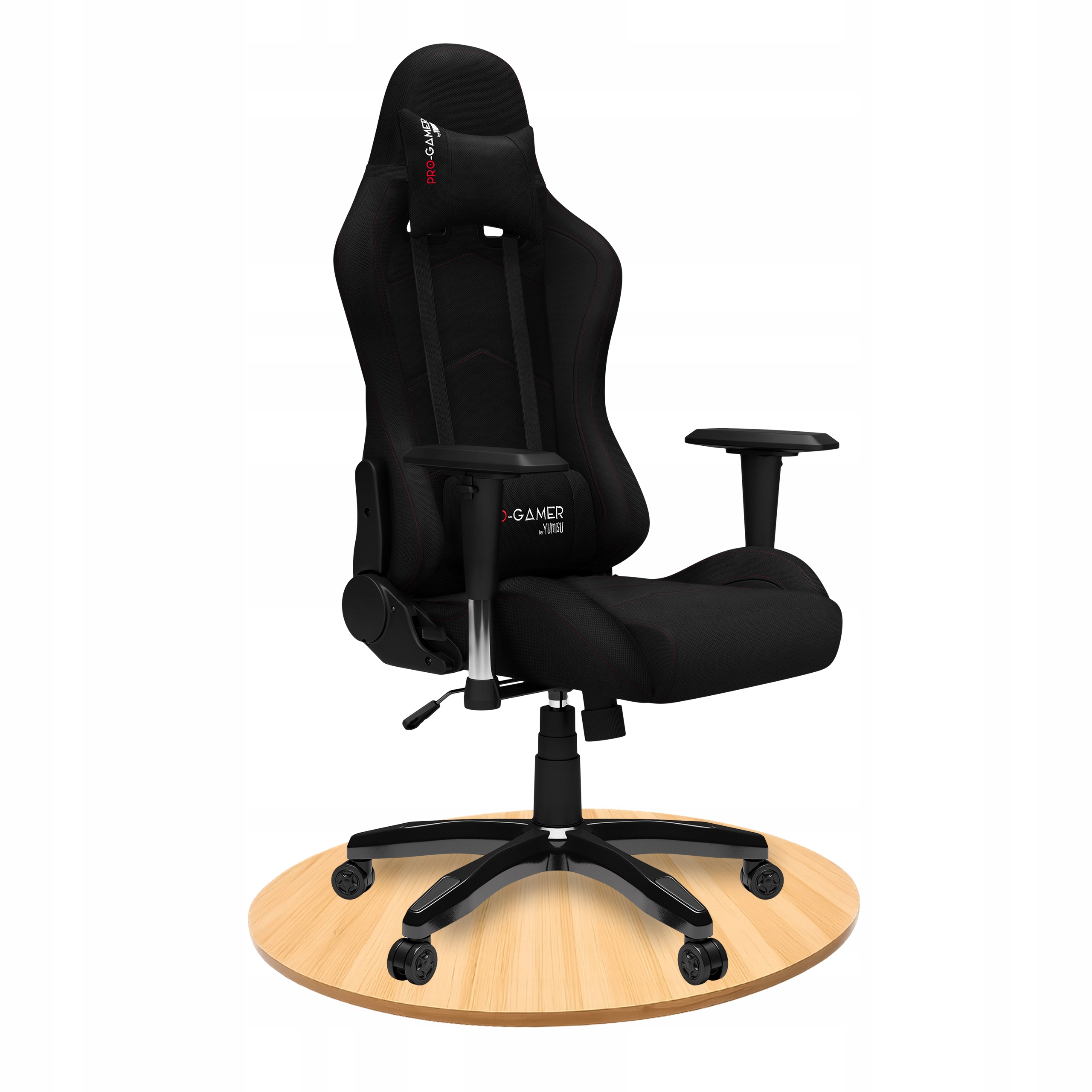 Fotel Obrotowy Gamingowy Ergonomiczny Pro-gamer Falcon Plus Czarny Materiał