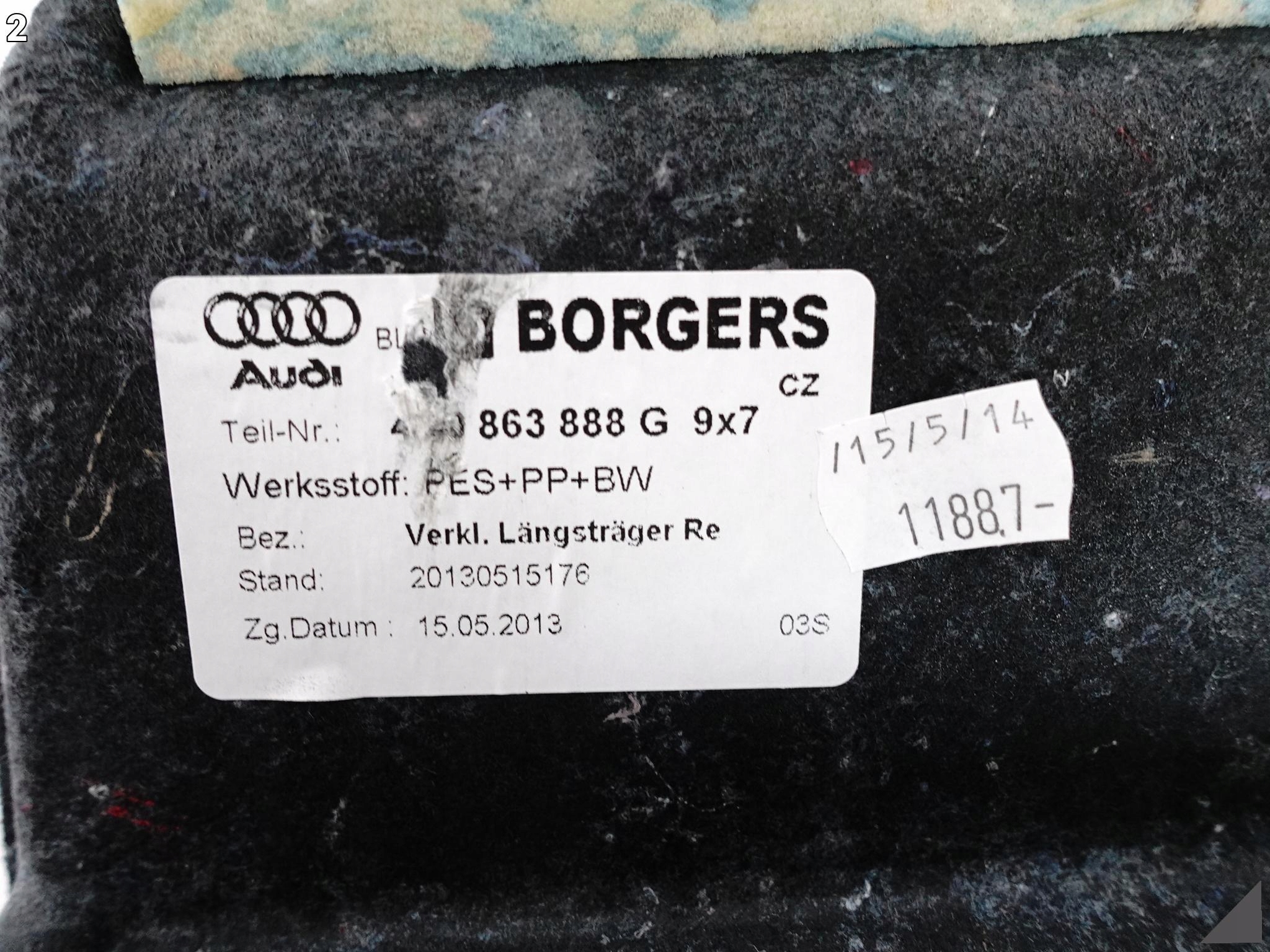 AUDI A8 S8 4H0 D4 LIFT 13-17 right lower part BOCZKU upholstery boot