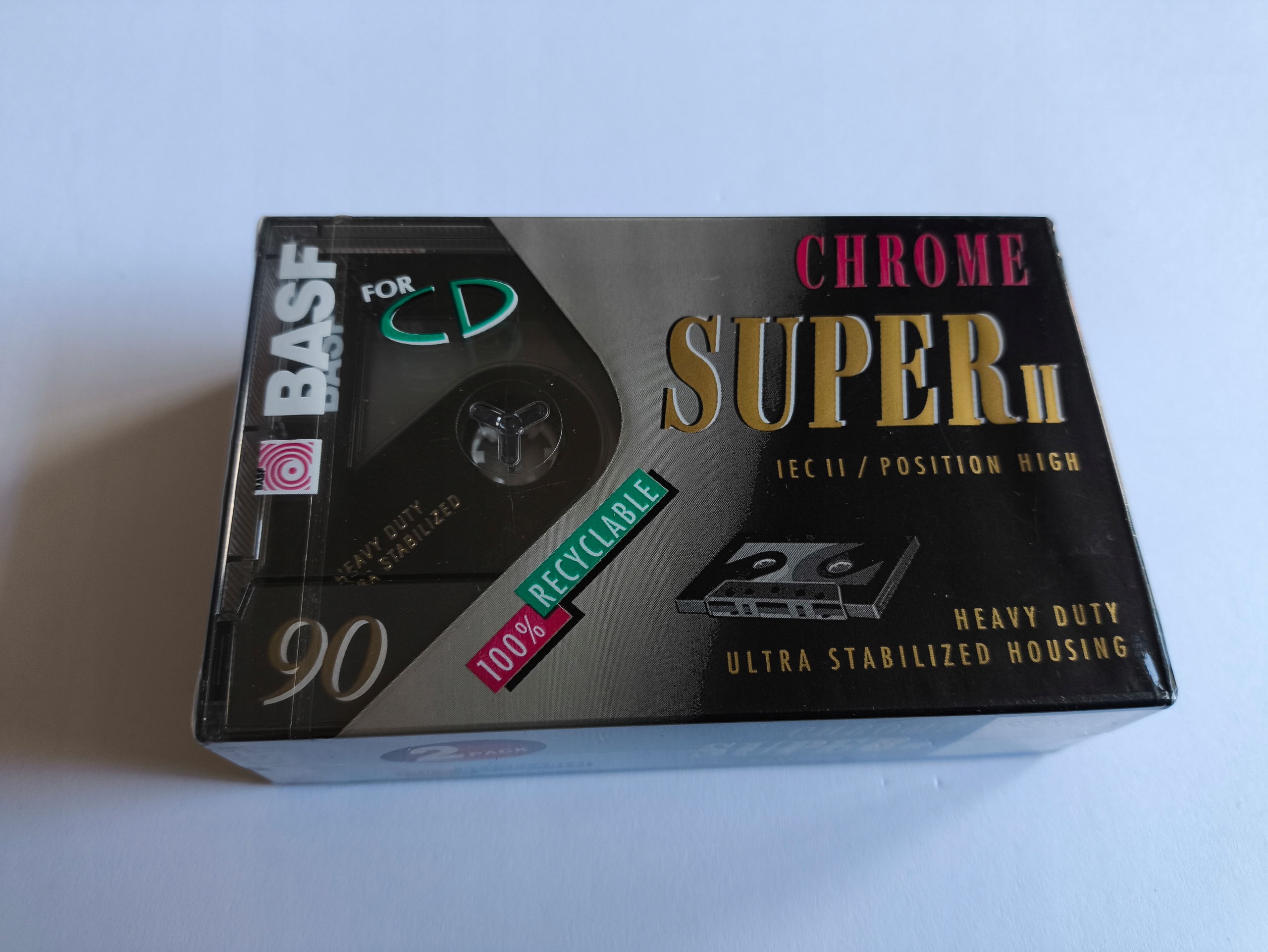2 balení (2 kazety) Basf Chrome II 90 Nos fólie *3210