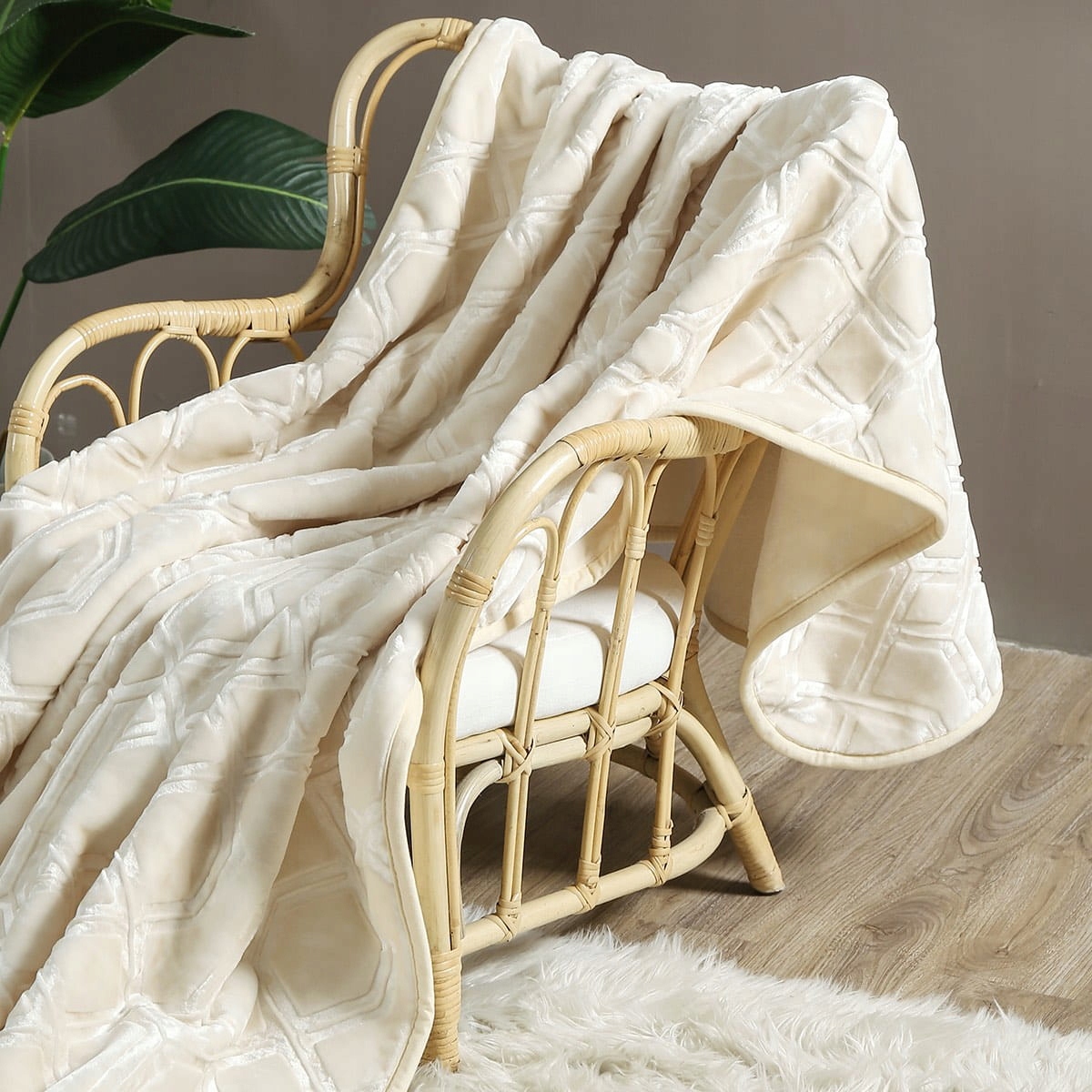 Koc Tłoczony 160x200 Akrylowy VITO krem Certyfikat certyfikat bezpieczeństwa Oekotex