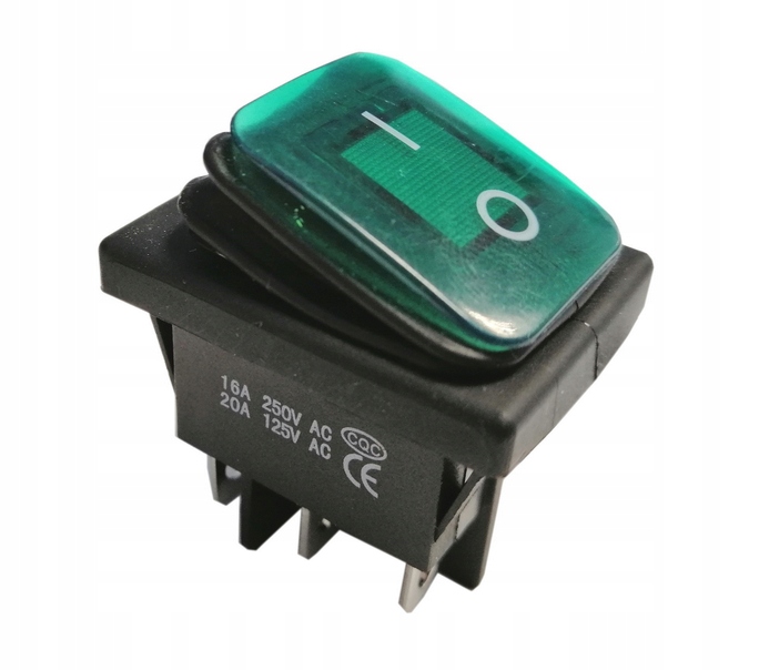 

Przełącznik klawiszowy KCD4-G 16A 250V IP65 Green