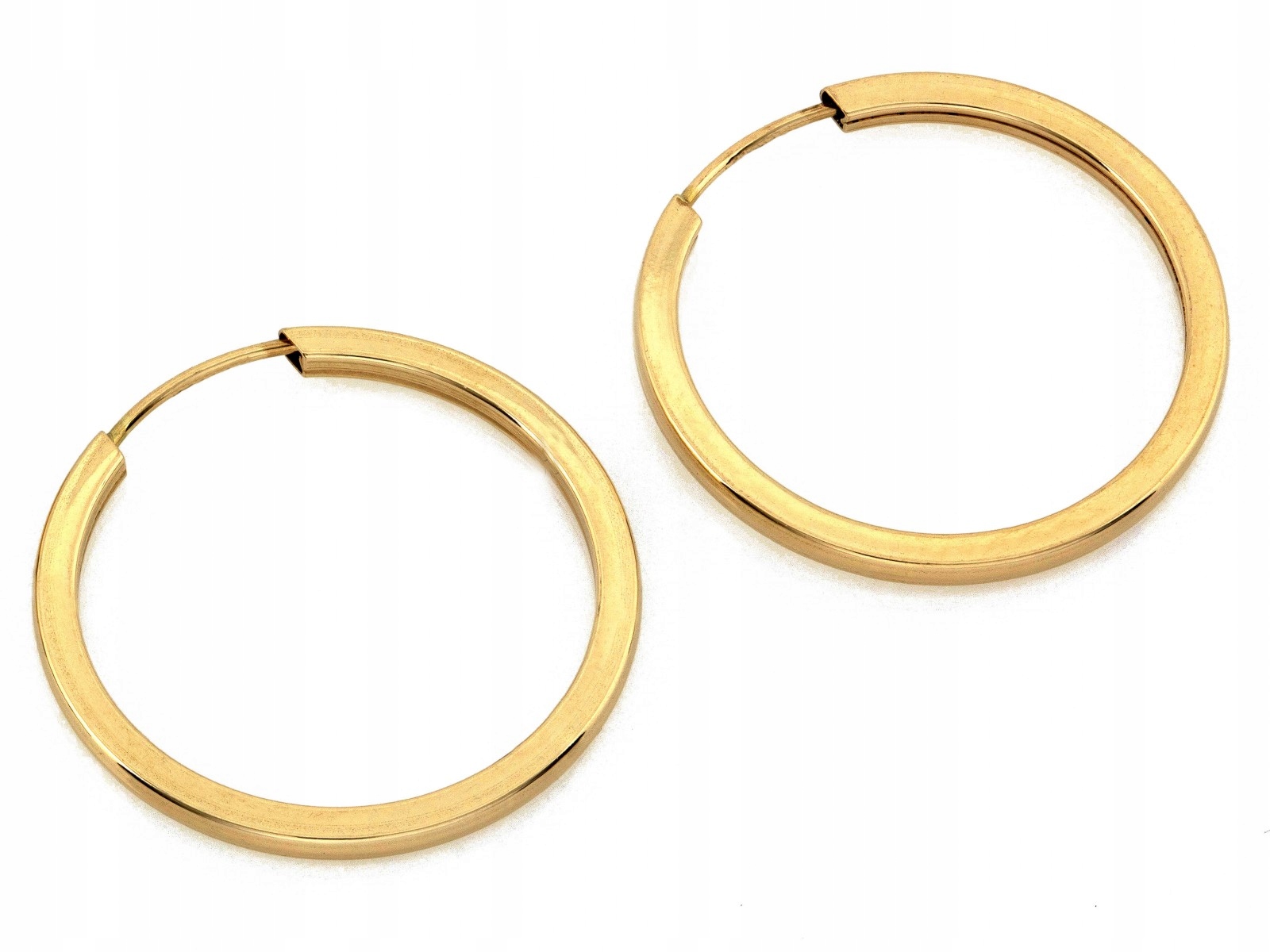 Náušnice zlaté 585 14kt kulaté lesklé šarží 21mm 1.16g pro každodenní použití