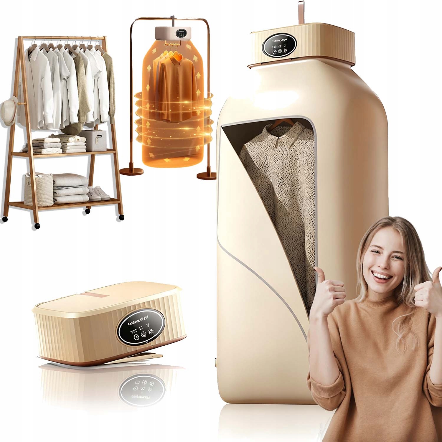 Levně 600W Elektrická Sušák Prádla Skládací S Uv Zářením A Časovou Funkcí