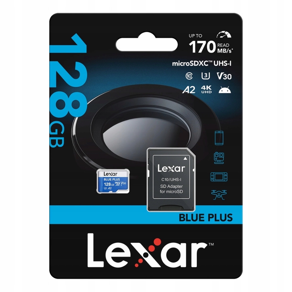 Lexar LMSBLPL128G-BNANG paměťová karta 128 Gb micro Sdxc, čtení až 170 MB/s