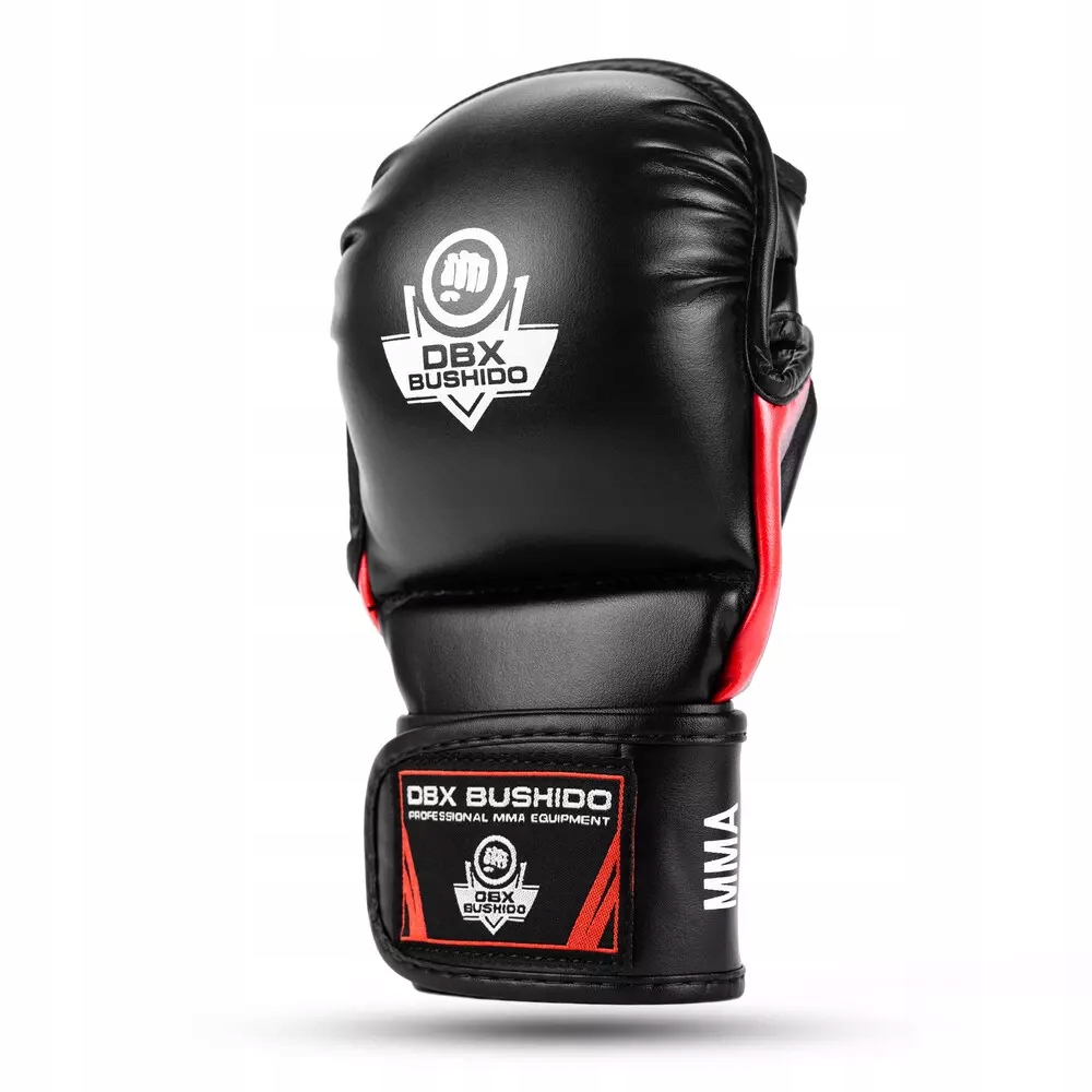 RĘKAWICE MMA KRAV MAGA TRENINGOWE CHWYTNE PIANKA DŁUGI RZEP DBX BUSHIDO S/M Kolor dominujący czarny