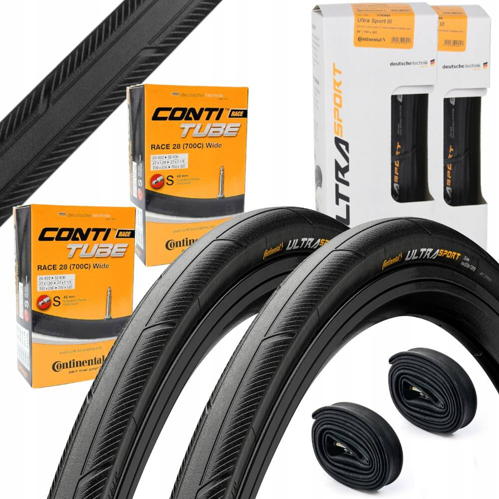 2×Plášť na kolo Continental Ultra Sport III 28 mm+2×Pneumatika Continental 28