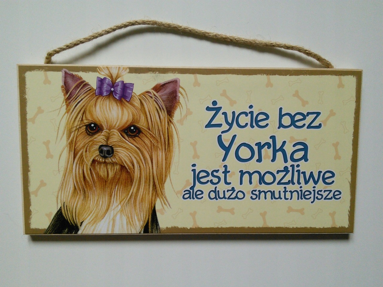 

Tabliczka dekoracyjna z motywem /York z kokardą