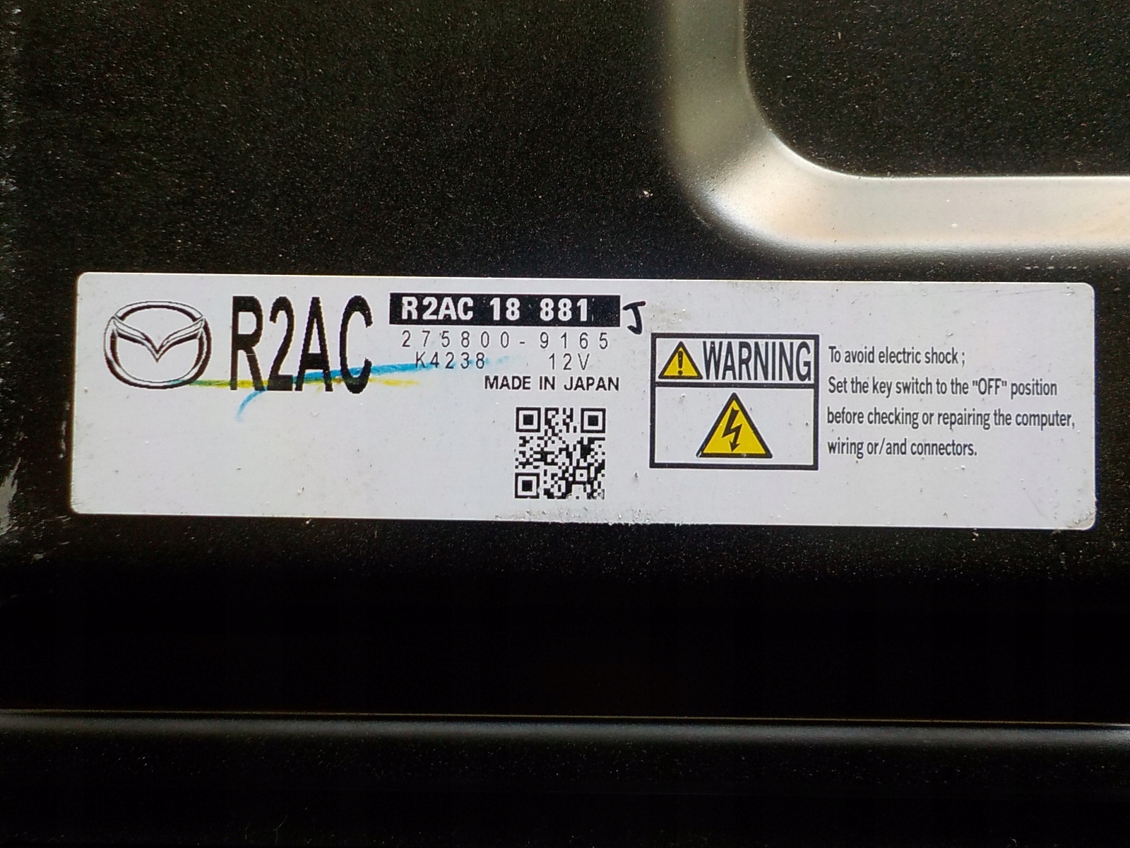 MAZDA 6 computer control unit 275800-9165 R2AC18881