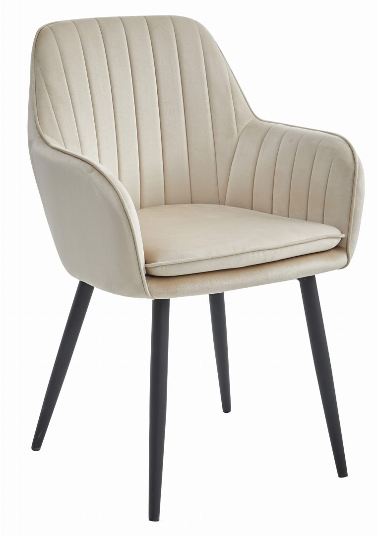 Stolička Lugo zamat béžová čierne nohy x 1