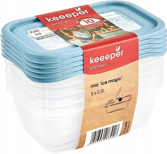 

Komplet 5x0,5 l pojemników do żywności Keeeper