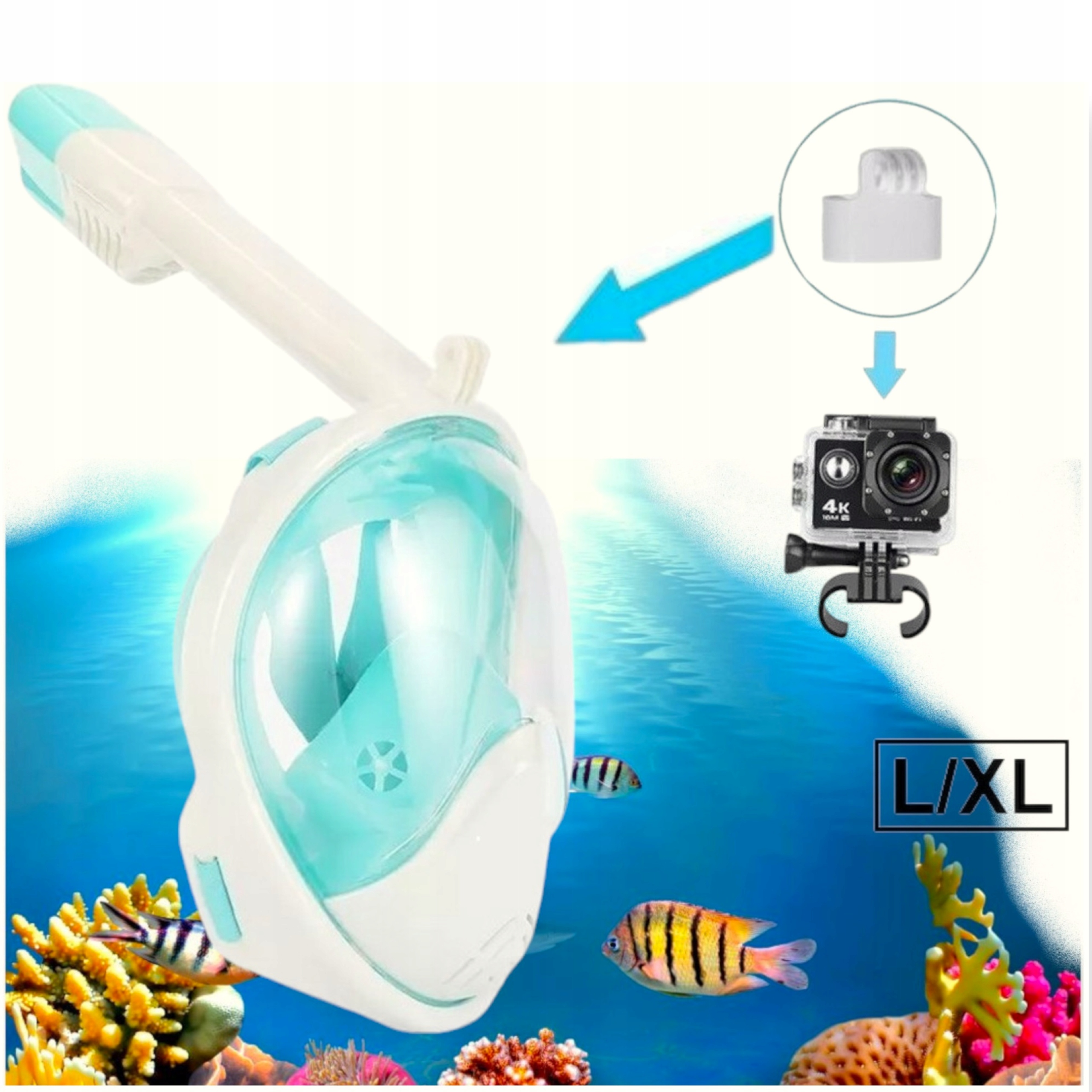 Potápěčské Brýle Celoobličejová s šnorchlem Brýle proti šnorchlování Pro2