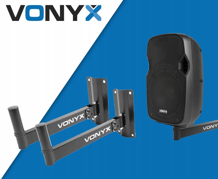 2x STATYW kolumnowy ŚCIENNY Vonyx WMS-02 do 25kg Kolor czarny
