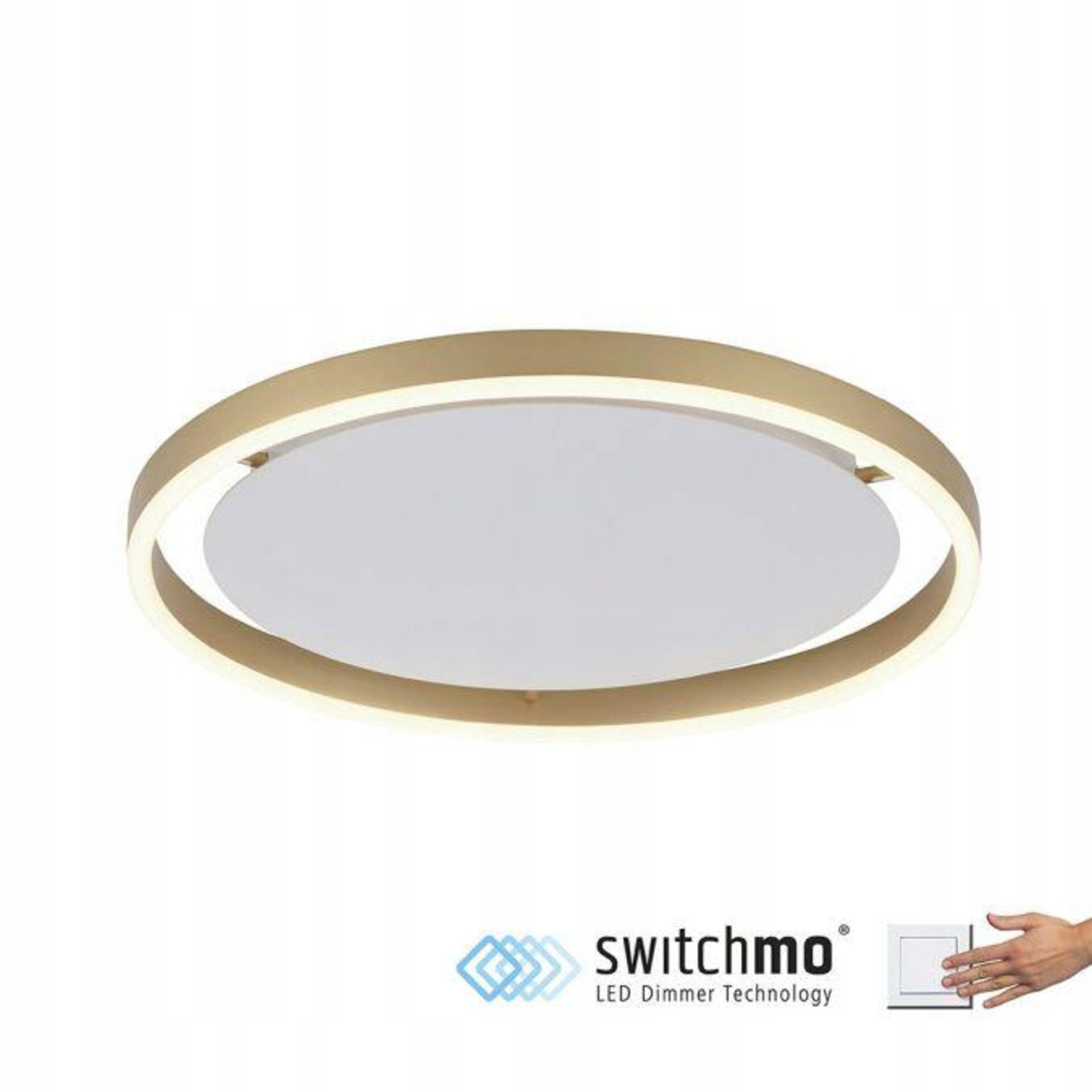 Led stropné svietidlo Just Light 40cm, matná mosadz, 3stupňové stmievanie 3000K