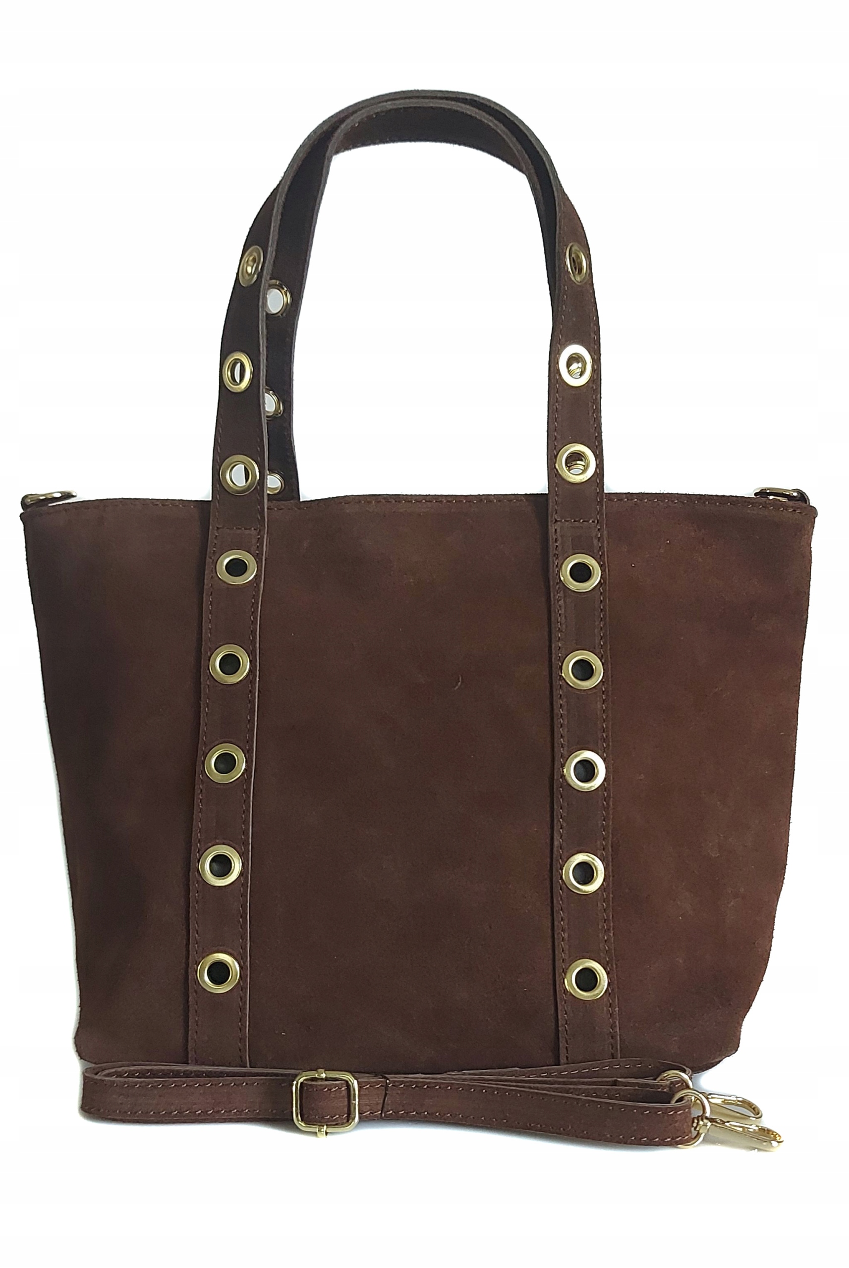 Semišový sáček A4 zlaté šatonové růže kolečka Italská kůže Vera Pelle Bronz