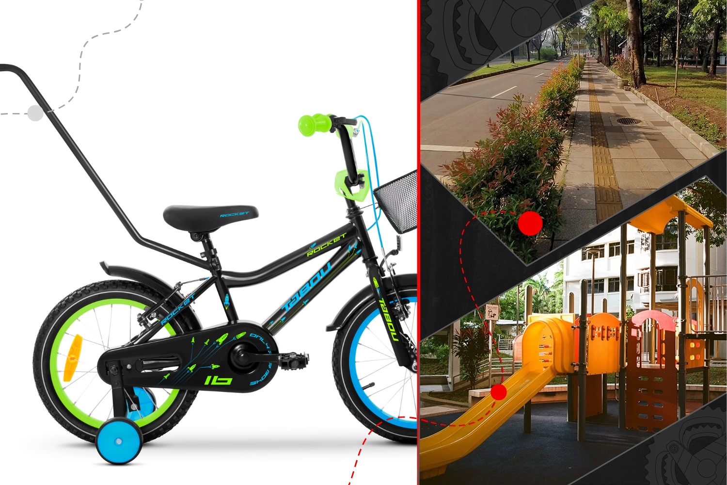 ROWER DZIECIĘCY ROWEREK 18 CALI TABOU ROCKET LEKKI PROWADNIK DLA CHŁOPCA Kolor wielokolorowy