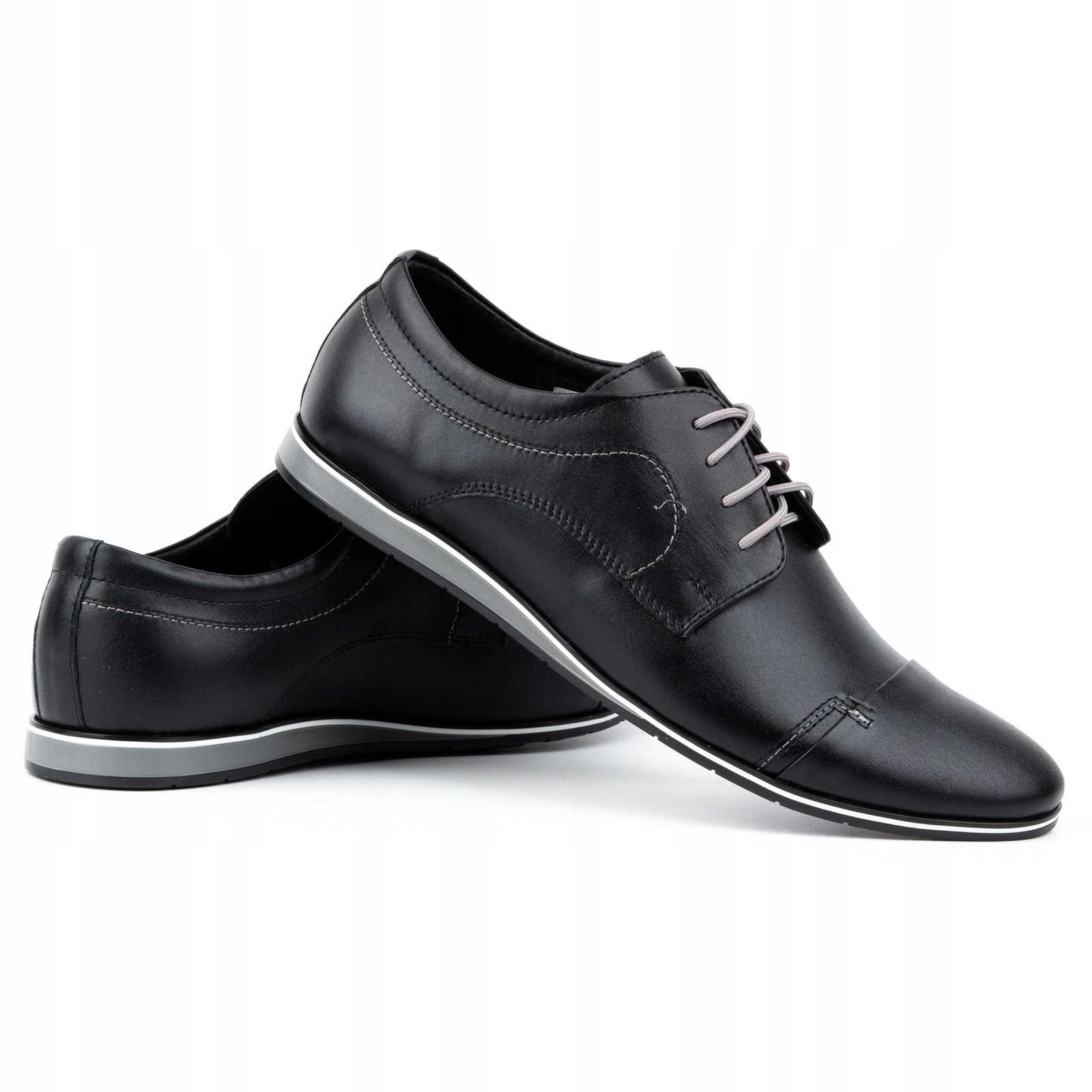 Pánské boty z přírodní kůže elegantní šněrovací 276LU černé 40