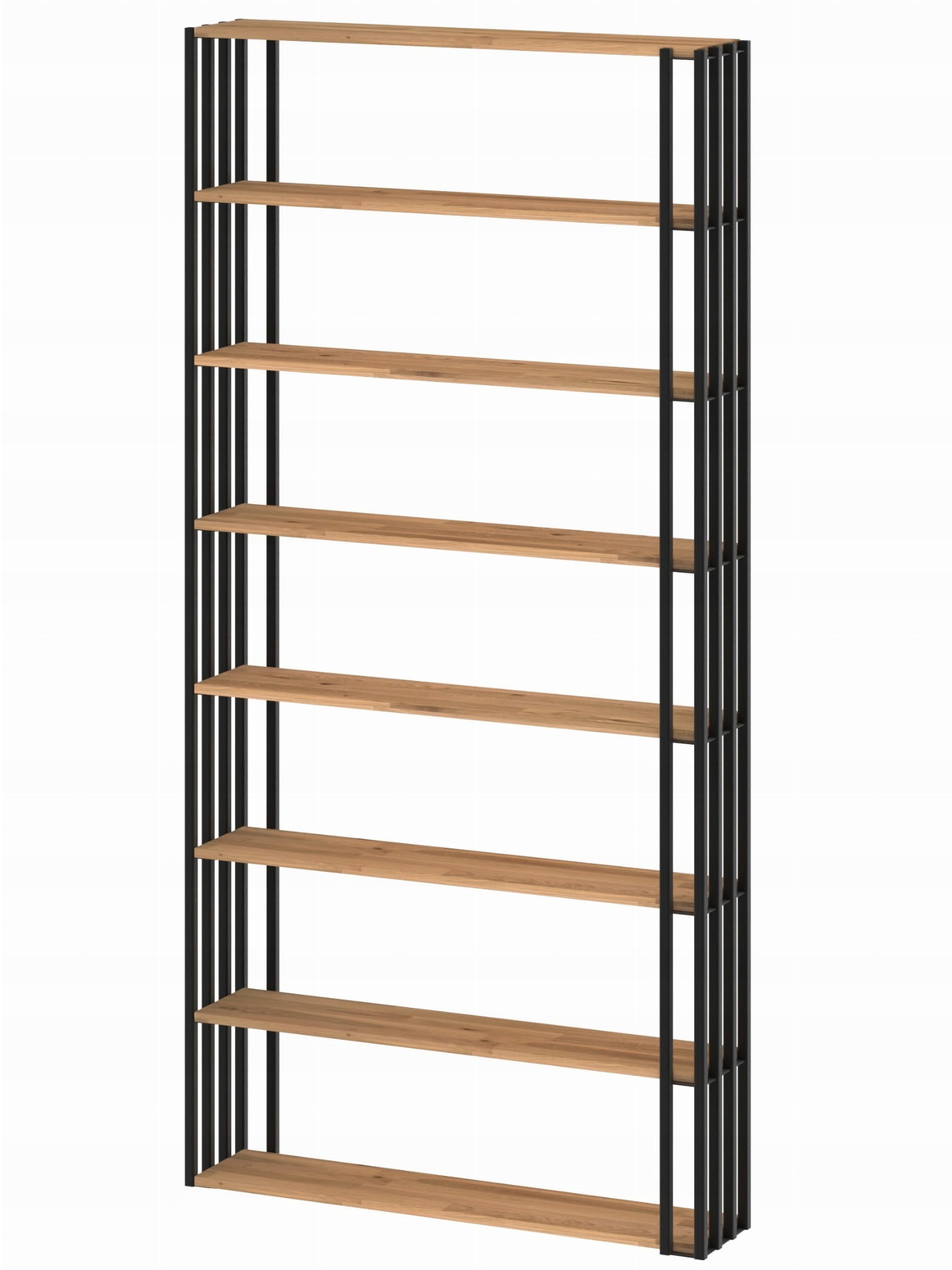 Regál na knihy z kovu a dubového dřeva Malaga Loft 212x124x20 cm D8