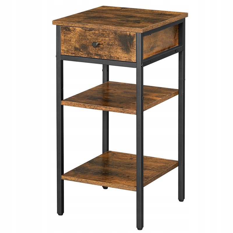 

Stolik Stół Szafka Nocna Z Pólkami Szuflada Loft